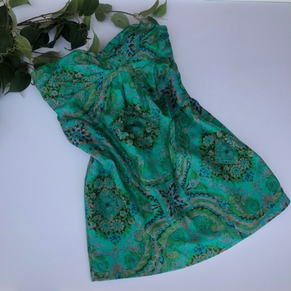 J.Crew Silk Strapless Paisley Dress